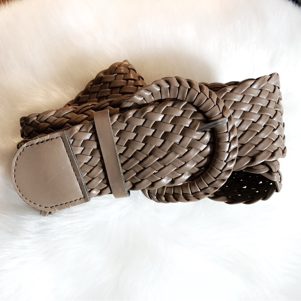 Vintage 90s Boho Braided Belt Tan OS